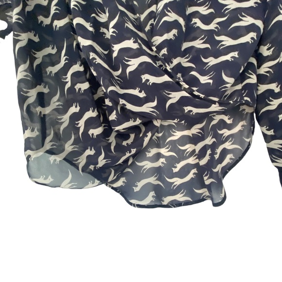 Marciano Sheer Blue 🦊 Foxy Blouse - Size S - Picture 4 of 6
